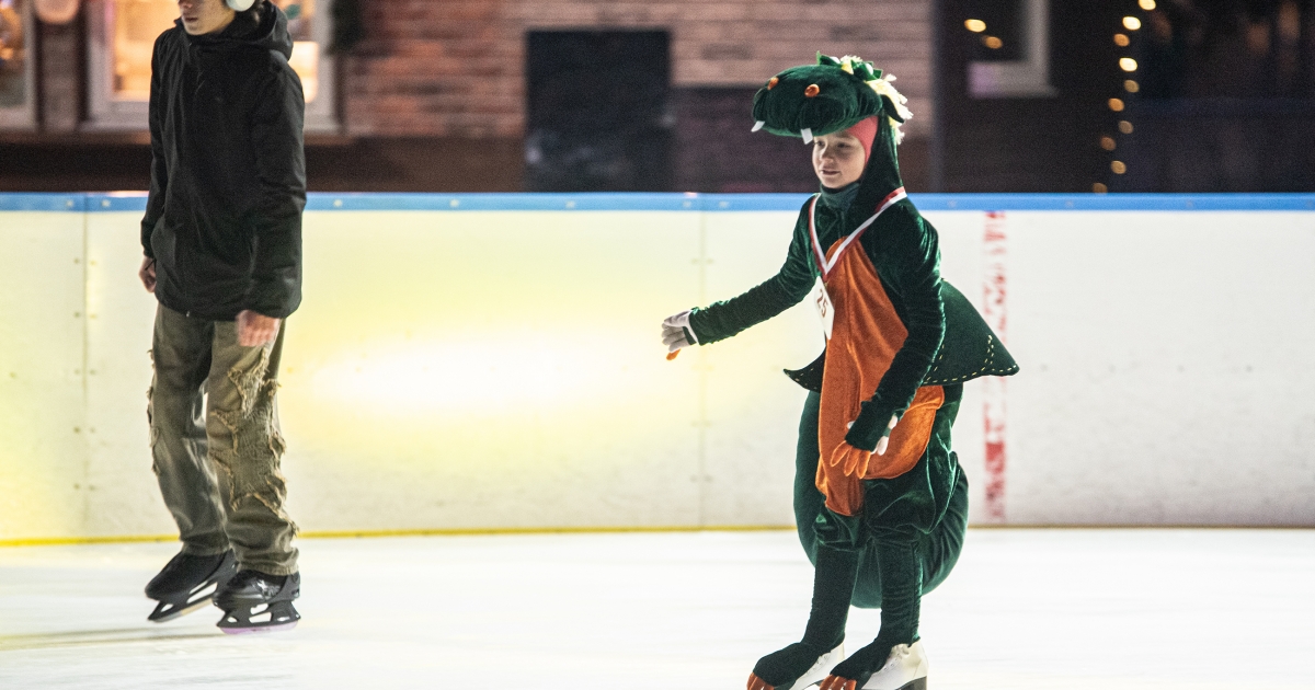 Dinoszaurusz és egyszarvú a jégen